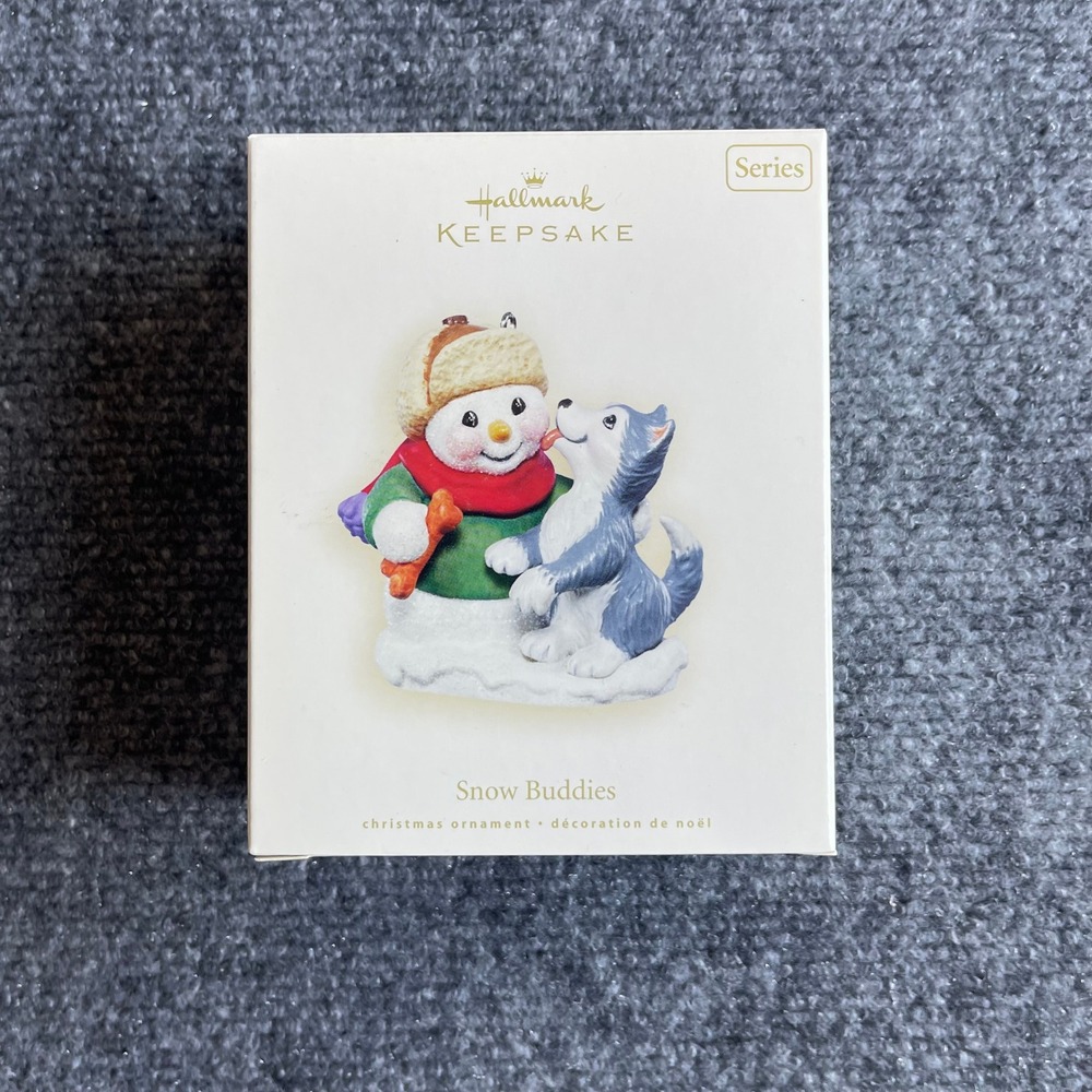 Hallmark Keepsake Snow Buddies 2007 Ornament Snowman Husky QX7129 10th Series